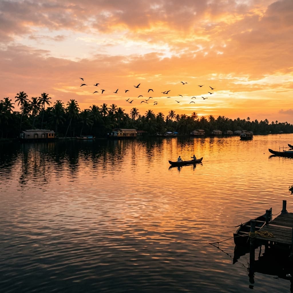 Alleppey Backwaters Jetty and Lake
