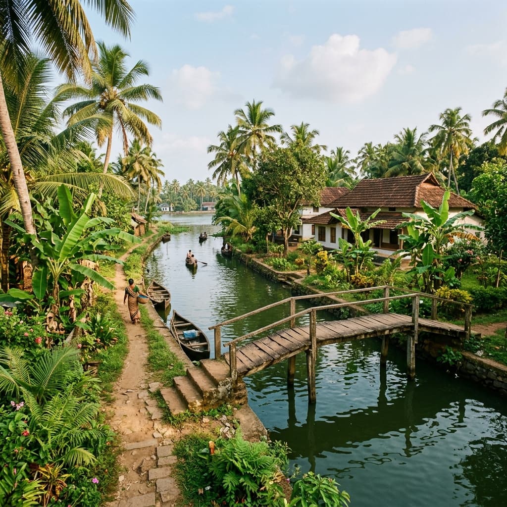 Quiet riverside village life and heritage homes in Kerala