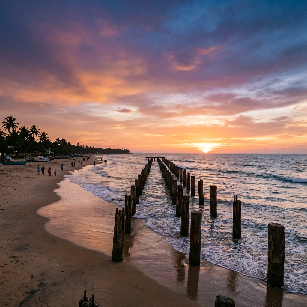 5:30 PM — Alleppey Beach Sunset
